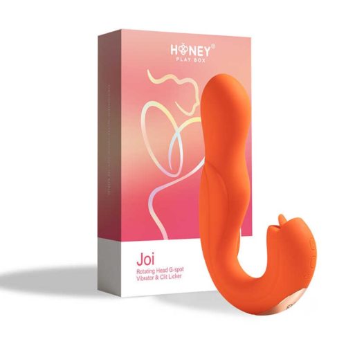 Vibromasseur Joi à tête rotative et stimulateur clitoridien orange